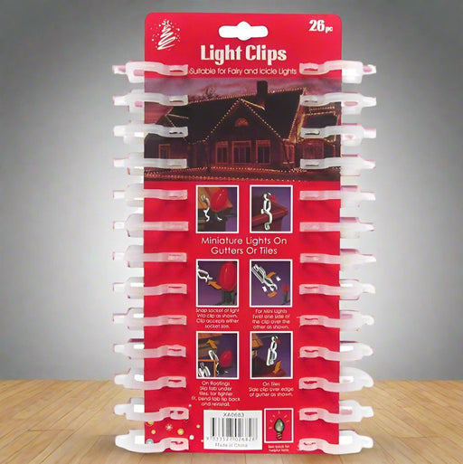 Light Clips for Fairy/Icicle Lights – 26 Pack - Christmas Factory