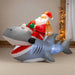 New Arrival: Inflatable Santa Shark Rider – 250cm, Available in Blue or Grey - Christmas Factory