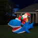 New Arrival: Inflatable Santa Shark Rider – 250cm, Available in Blue or Grey - Christmas Factory