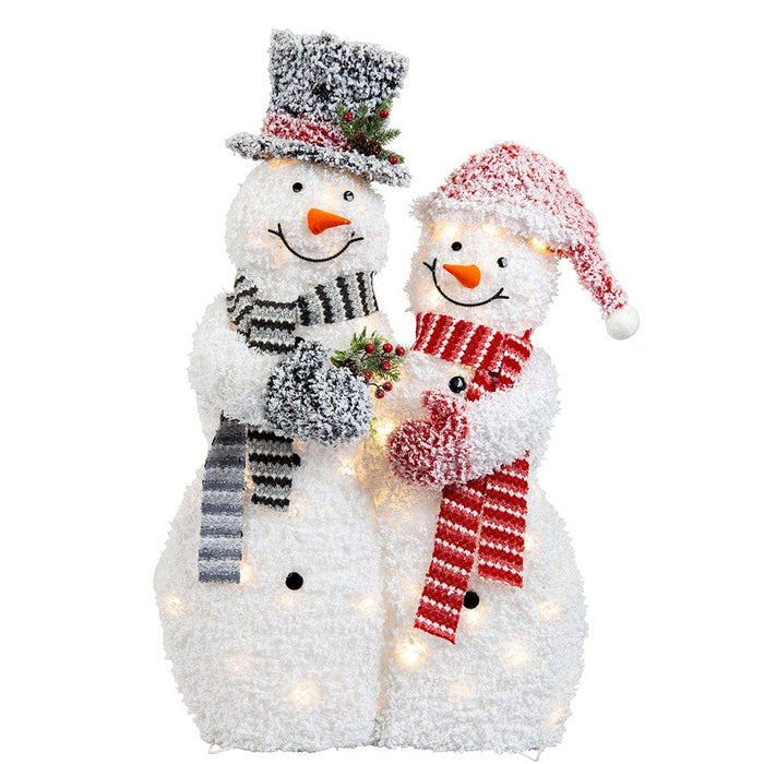 New Arrival: LED Frosty Couples Snowman – 60 LEDs, 100cm - Christmas Factory