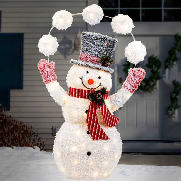 New Arrival: LED Twinkling Frosty Snowball Snowman – 90 LEDs, 150cm - Christmas Factory