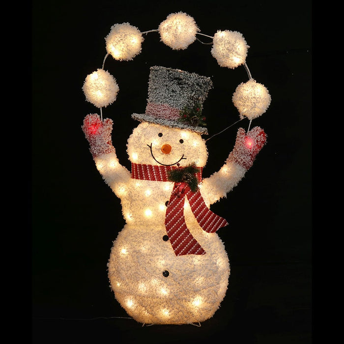 New Arrival: LED Twinkling Frosty Snowball Snowman – 90 LEDs, 150cm - Christmas Factory