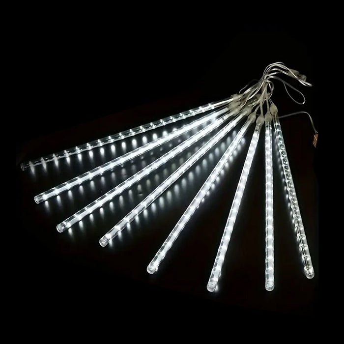 Solar Hanging Meteor LED Tubes – 8 Pack, 30cm - Christmas Factory