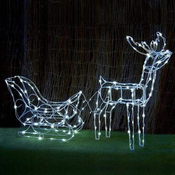 Solar LED Sleigh with Reindeer - 80 cm - Christmas Factory