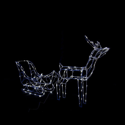 Solar LED Sleigh with Reindeer - 80 cm - Christmas Factory