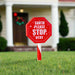 Solar Santa Stop Sign Stake 45cm - Christmas Factory