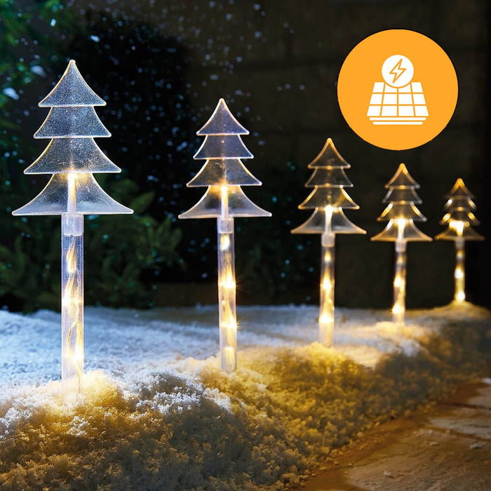 Solar Tree Shape Path Lights – 5 Pack, 38cm available in 2 Colors - Christmas Factory