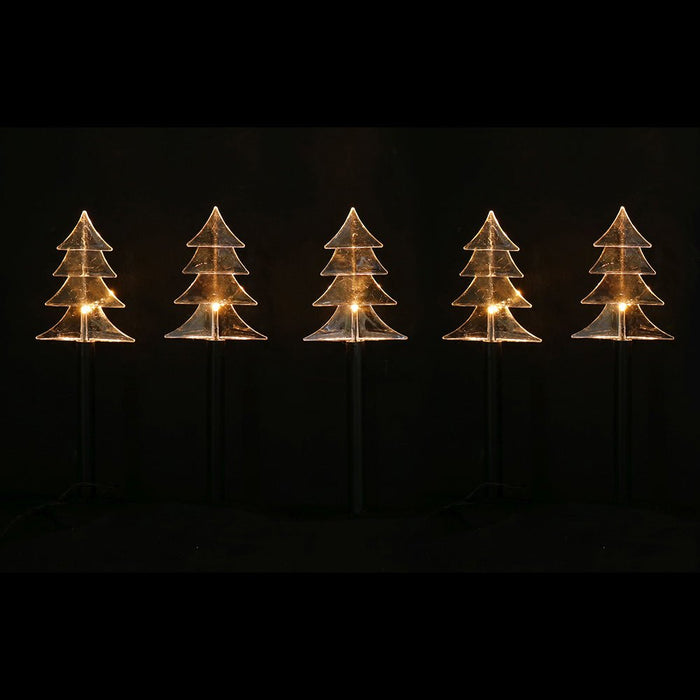 Solar Tree Shape Path Lights – 5 Pack, 38cm available in 2 Colors - Christmas Factory