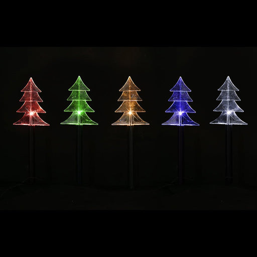 Solar Tree Shape Path Lights – 5 Pack, 38cm available in 2 Colors - Christmas Factory