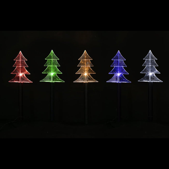 Solar Tree Shape Path Lights – 5 Pack, 38cm available in 2 Colors - Christmas Factory