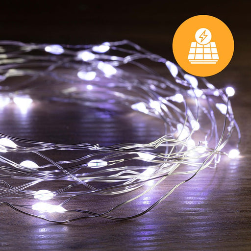 Solar + USB 200 LED Dual Use Wire Lights – 19.9m, available in 3 Colors - Christmas Factory